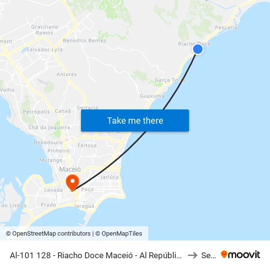 Al-101 128 - Riacho Doce Maceió - Al República Federativa Do Brasil to Seune map