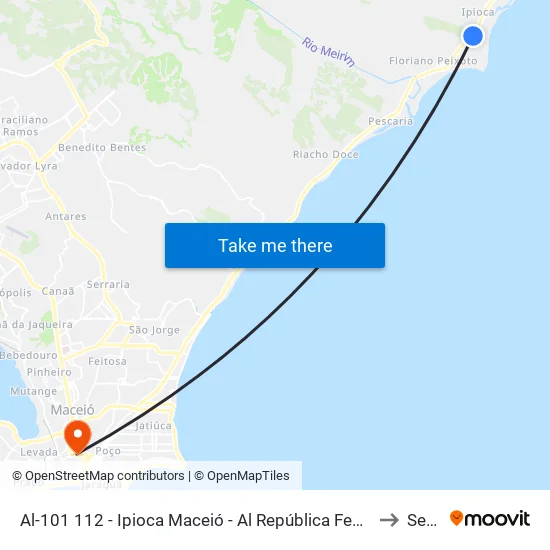 Al-101 112 - Ipioca Maceió - Al República Federativa Do Brasil to Seune map