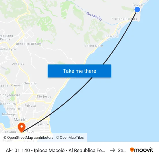 Al-101 140 - Ipioca Maceió - Al República Federativa Do Brasil to Seune map