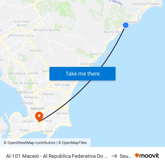 Al-101 Maceió - Al República Federativa Do Brasil to Seune map