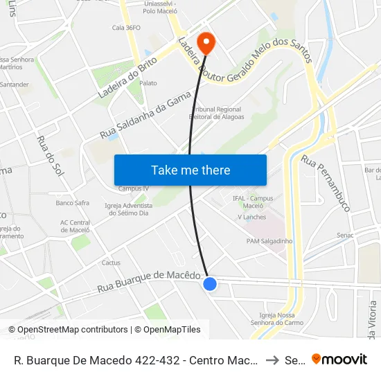 R. Buarque De Macedo 422-432 - Centro Maceió - Al 57020-520 Brasil to Seune map