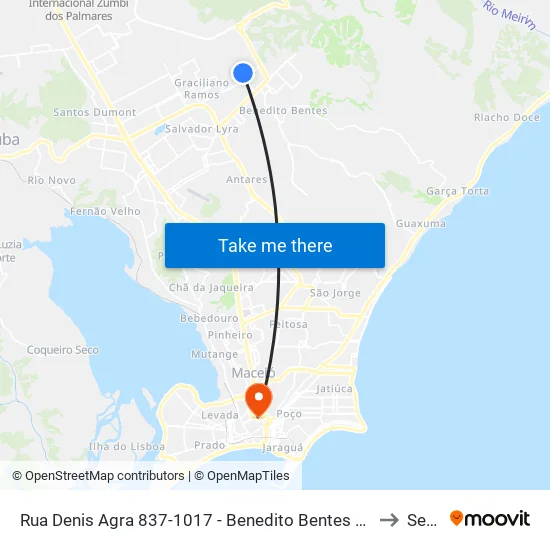 Rua Denis Agra 837-1017 - Benedito Bentes Maceió - Al Brasil to Seune map