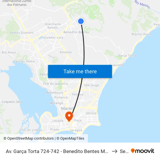 Av. Garça Torta 724-742 - Benedito Bentes Maceió - Al 57084-615 Brasil to Seune map