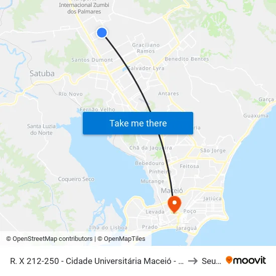 Xr. X 212-250 - Cidade Universitária Maceió - Al Brasil to Seune map