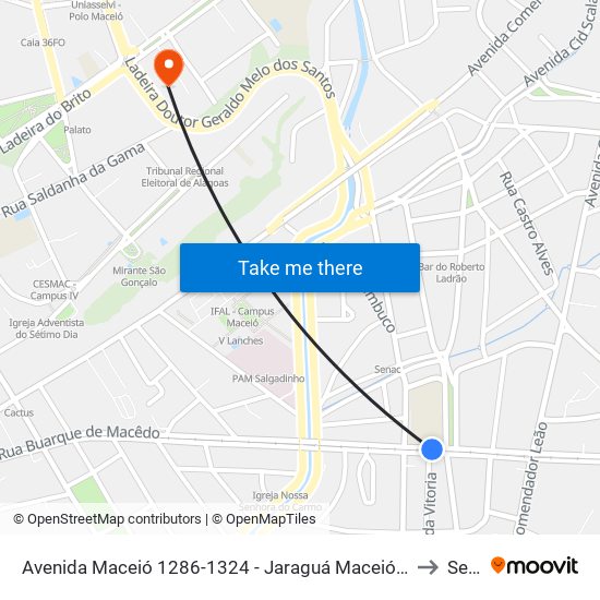 Avenida Maceió 1286-1324 - Jaraguá Maceió - Al 57022-080 Brasil to Seune map