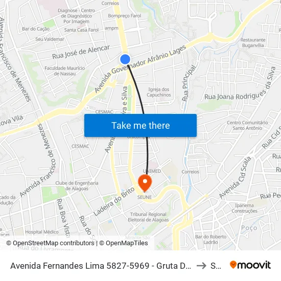 Avenida Fernandes Lima 5827-5969 - Gruta De Lourdes Maceió - Al Brazil to Seune map