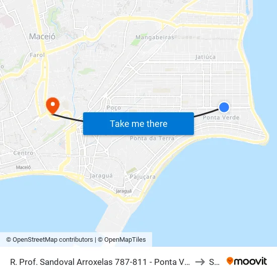 R. Prof. Sandoval Arroxelas 787-811 - Ponta Verde Maceió - Al 57035-230 Brasil to Seune map
