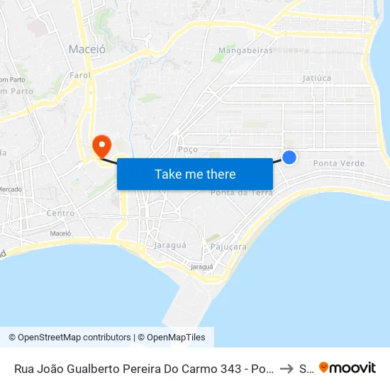Rua João Gualberto Pereira Do Carmo 343 - Ponta Verde Maceió - Al 57035-270 República Federativa Do Brasil to Seune map