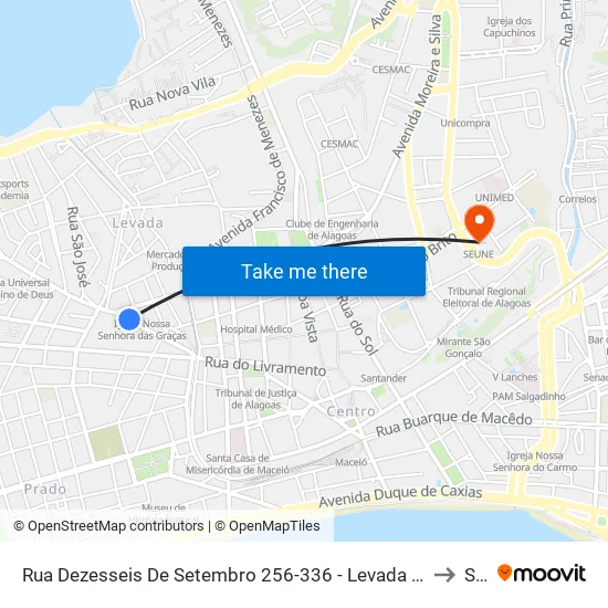 Rua Dezesseis De Setembro 256-336 - Levada Maceió - Al 57017-020 República Federativa Do Brasil to Seune map