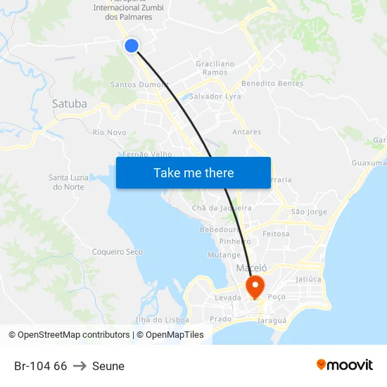 Br-104 66 to Seune map