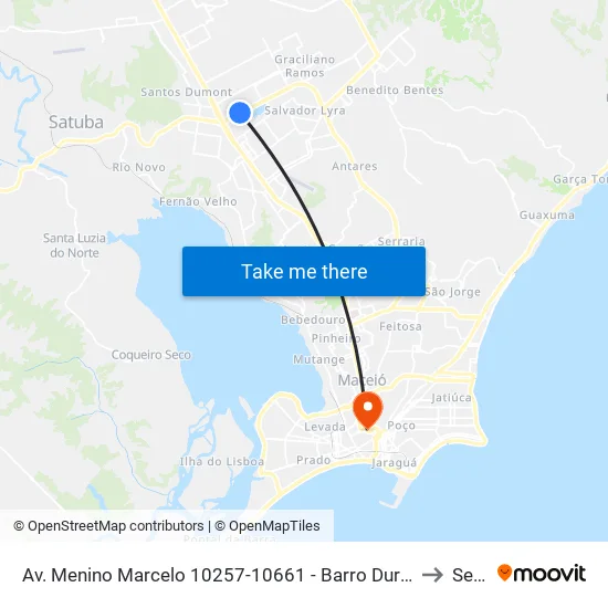 Av. Menino Marcelo 10257-10661 - Barro Duro Maceió - Al Brasil to Seune map