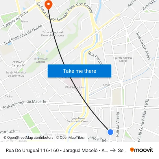 Rua Do Uruguai 116-160 - Jaraguá Maceió - Al 57022-120 Brasil to Seune map