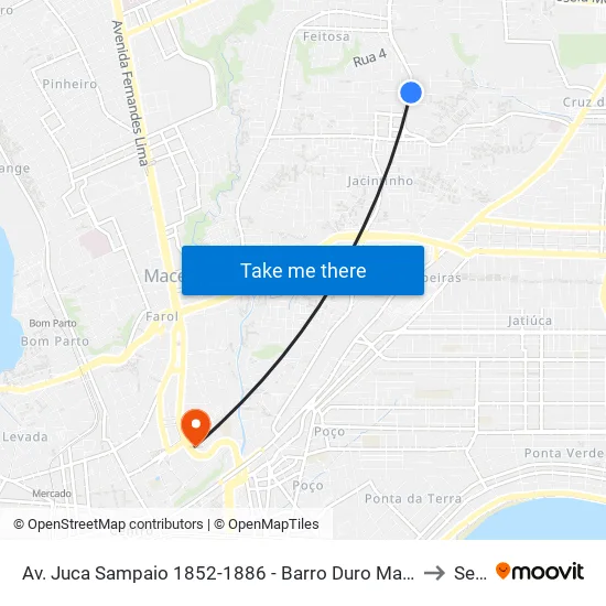 Av. Juca Sampaio 1852-1886 - Barro Duro Maceió - Al 57046-242 Brasil to Seune map