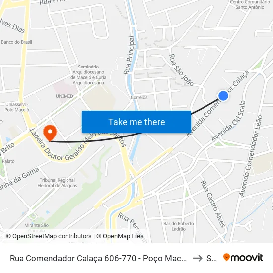 Rua Comendador Calaça 606-770 - Poço Maceió - Al República Federativa Do Brasil to Seune map