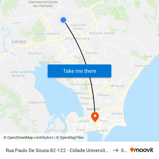 Rua Paulo De Souza 82-122 - Cidade Universitária Maceió - Al República Federativa Do Brasil to Seune map
