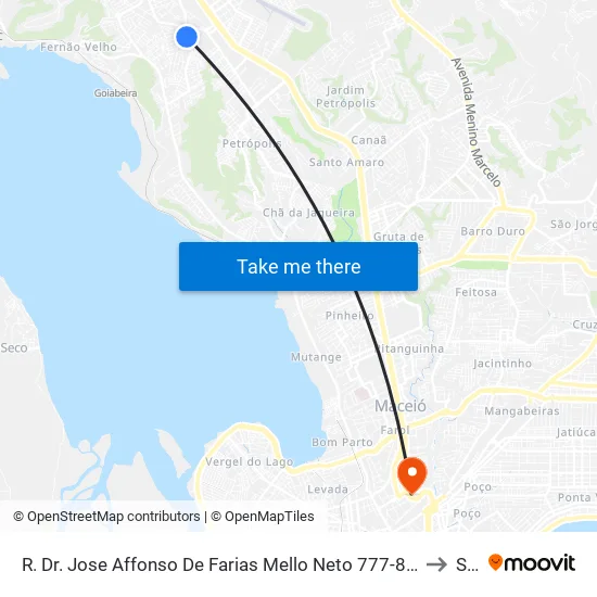 R. Dr. Jose Affonso De Farias Mello Neto 777-831 - Tabuleiro Do Martins Maceió - Al 57060-850 Brasil to Seune map