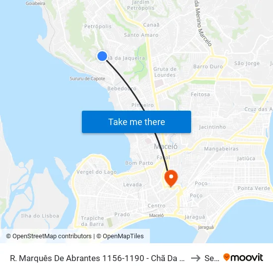 R. Marquês De Abrantes 1156-1190 - Chã Da Jaqueira Maceió - Al Brasil to Seune map