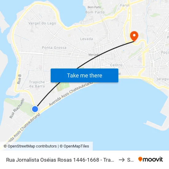 Rua Jornalista Oséias Rosas 1446-1668 - Trapiche Da Barra Maceió - Al Brasil to Seune map