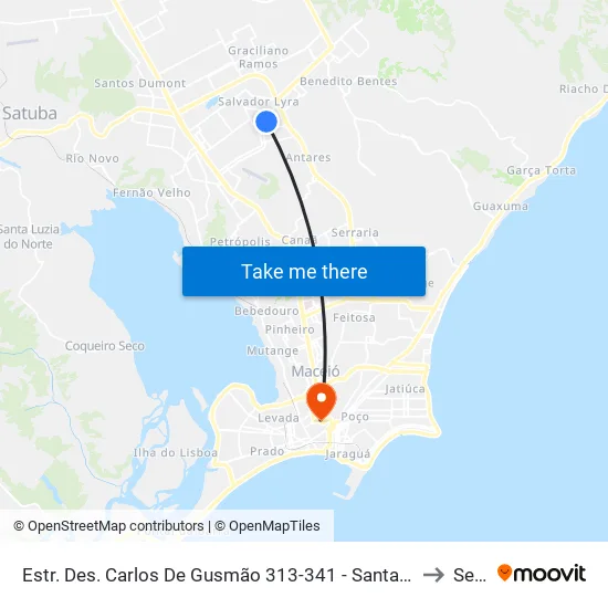 Estr. Des. Carlos De Gusmão 313-341 - Santa Lúcia Maceió - Al Brazil to Seune map