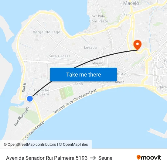 Avenida Senador Rui Palmeira 5193 to Seune map