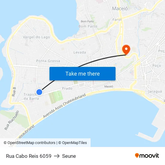 Rua Cabo Reis 6059 to Seune map