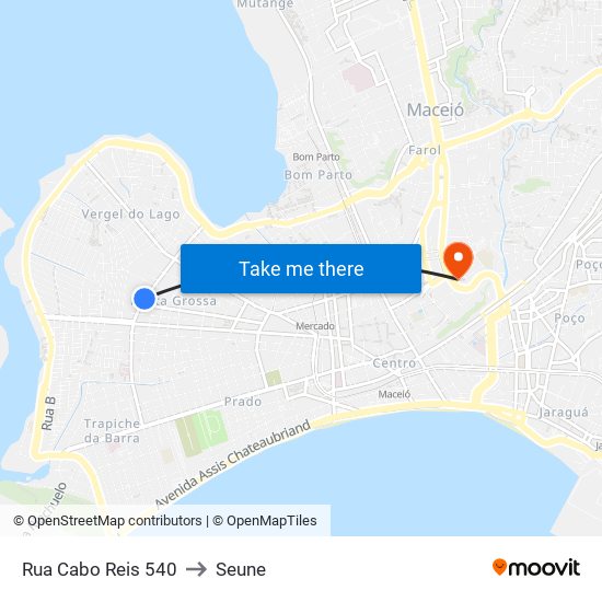 Rua Cabo Reis 540 to Seune map