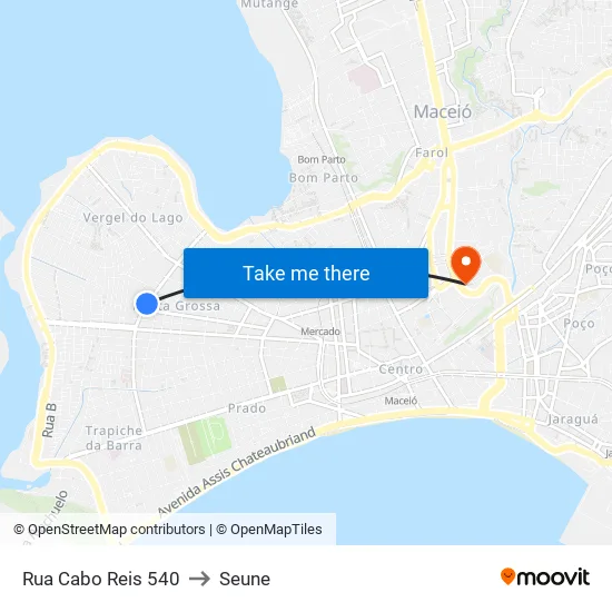 Rua Cabo Reis 540 to Seune map