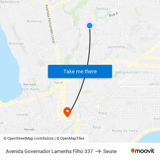 Avenida Governador Lamenha Filho 337 to Seune map