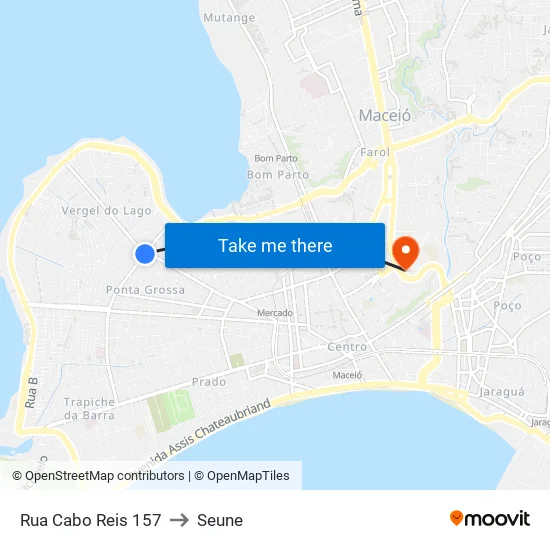 Rua Cabo Reis 157 to Seune map