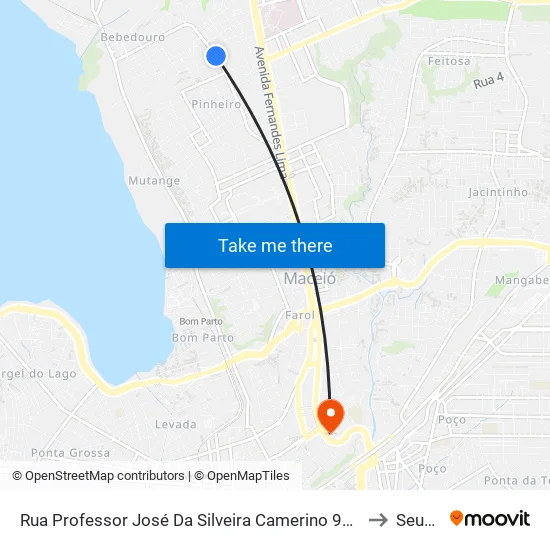 Rua Professor José Da Silveira Camerino 994 to Seune map