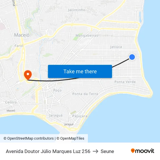 Avenida Doutor Júlio Marques Luz 256 to Seune map