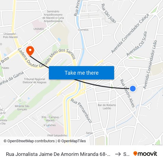 Rua Jornalista Jaime De Amorim Miranda 68-142 - Poço Maceió - Al 57025-610 Brasil to Seune map