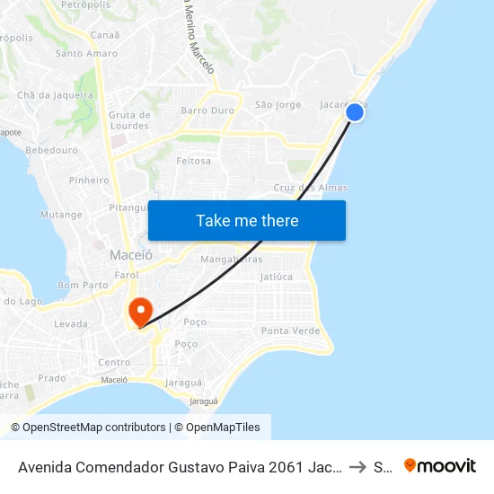 Avenida Comendador Gustavo Paiva 2061 Jacarecica Maceió - Alagoas 57033 Brasil to Seune map