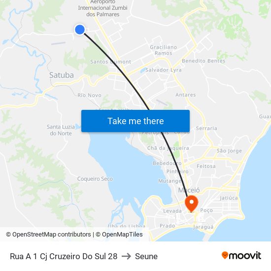 Rua A 1 Cj Cruzeiro Do Sul 28 to Seune map