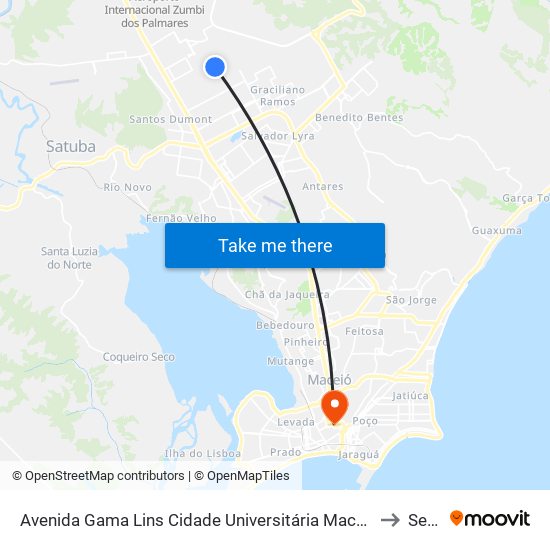Avenida Gama Lins Cidade Universitária Maceió - Alagoas Brasil to Seune map