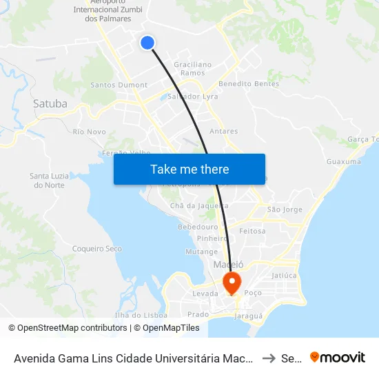 Avenida Gama Lins Cidade Universitária Maceió - Alagoas Brasil to Seune map