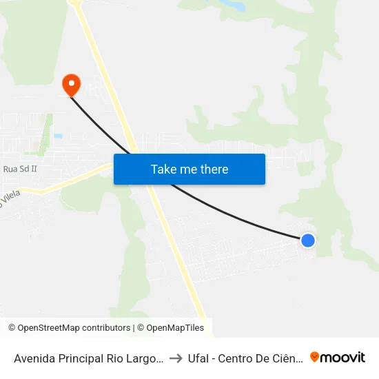 Avenida Principal Rio Largo - Alagoas Brasil to Ufal - Centro De Ciências Agrárias map