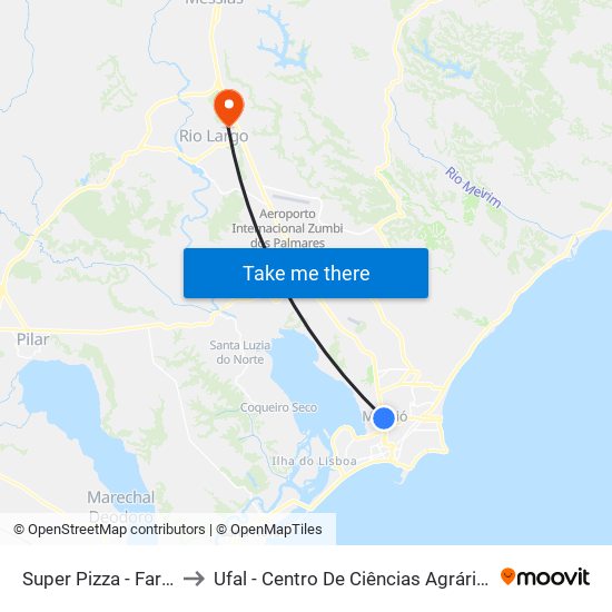 Super Pizza - Farol to Ufal - Centro De Ciências Agrárias map