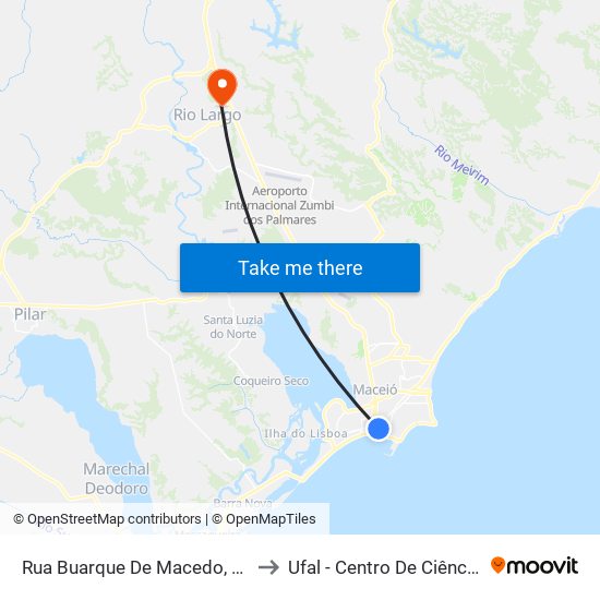 Rua Buarque De Macedo, 546 | Transpal to Ufal - Centro De Ciências Agrárias map