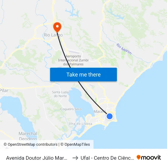 Avenida Doutor Júlio Marques Luz, 1384 to Ufal - Centro De Ciências Agrárias map