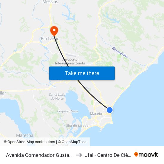 Avenida Comendador Gustavo Paiva, 3384 | Unit to Ufal - Centro De Ciências Agrárias map