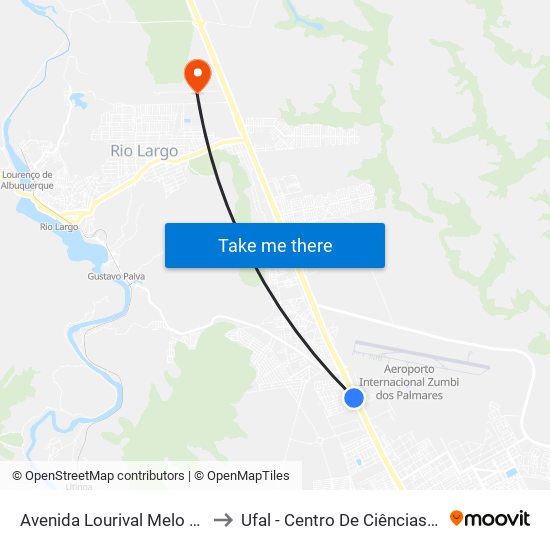 Avenida Lourival Melo Mota, 12 to Ufal - Centro De Ciências Agrárias map