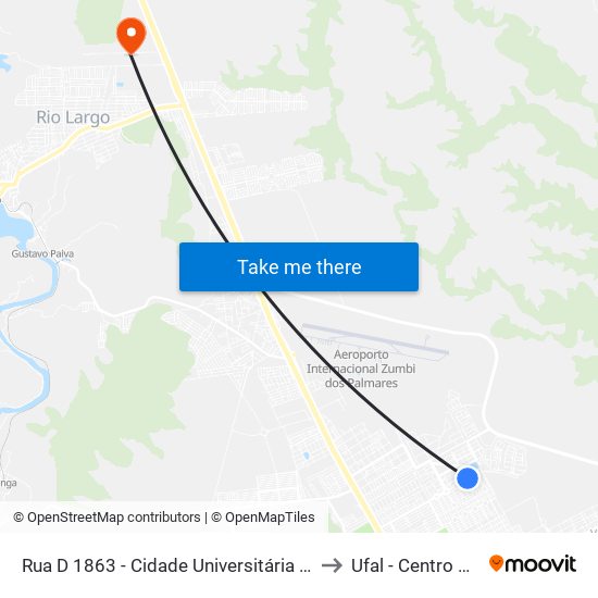 Rua D 1863 - Cidade Universitária Maceió - Al República Federativa Do Brasil to Ufal - Centro De Ciências Agrárias map