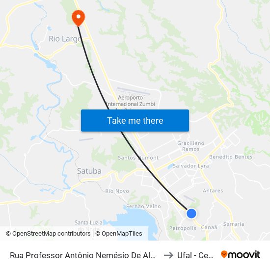 Rua Professor Antônio Nemésio De Albuquerque 1-11 - Jardim Petrópolis Maceió - Al 57080-640 República Federativa Do Brasil to Ufal - Centro De Ciências Agrárias map