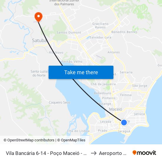 Vila Bancária 6-14 - Poço Maceió - Al República Federativa Do Brasil to Aeroporto Manduca Leão map