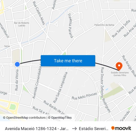 Avenida Maceió 1286-1324 - Jaraguá Maceió - Al 57022-080 Brasil to Estádio Severiano Gomes Filho map