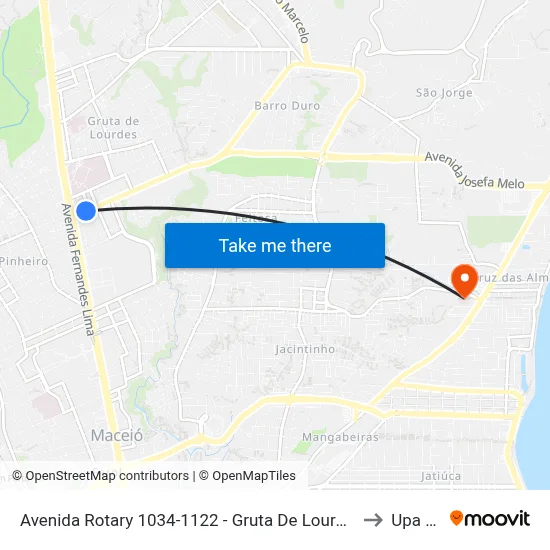 Avenida Rotary 1034-1122 - Gruta De Lourdes Maceió - Al 57052-480 República Federativa Do Brasil to Upa Jacintinho map