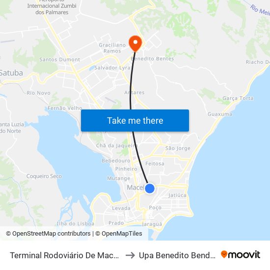 Terminal Rodoviário De Maceió to Upa Benedito Bendes map