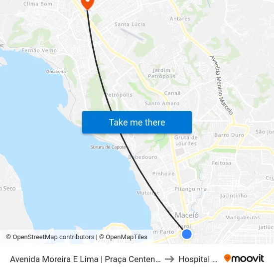 Avenida Moreira E Lima | Praça Centenário to Hospital Hc map