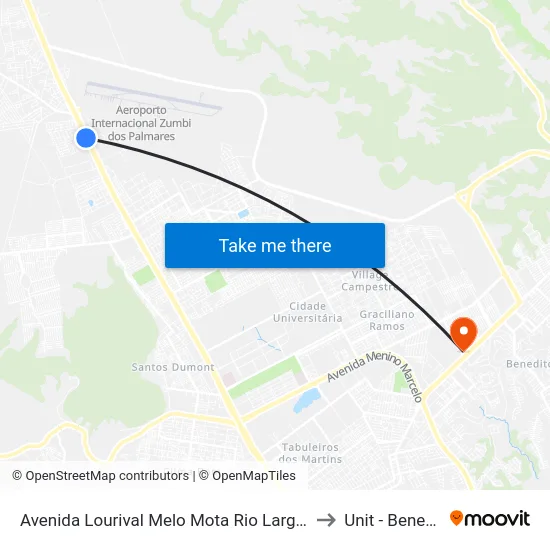 Avenida Lourival Melo Mota Rio Largo - Alagoas 57075-000 Brasil to Unit - Benedito Bentes map